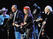 Ray Price, Willie Nelson, and Merle Haggard. Floyd Domino & Ray Benson in background, Last of the Breed Tour 2007